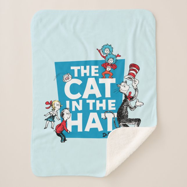 Dr. Seuss | Cat in the Hat Logo - Characters Sherpa Blanket (Front)