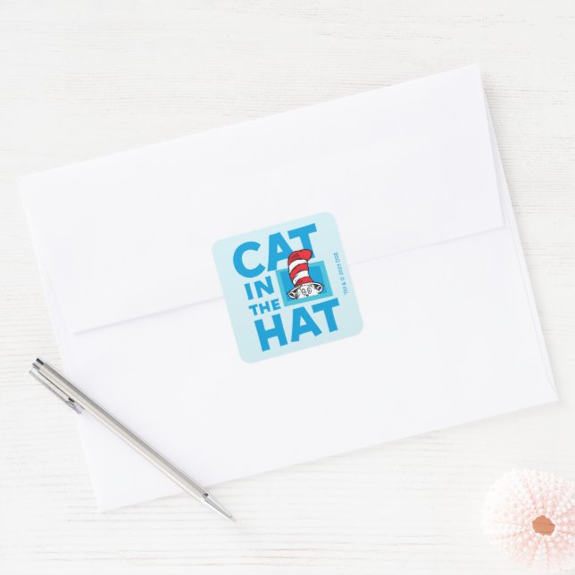 Dr. Seuss | Cat in the Hat Logo Square Sticker (Envelope)