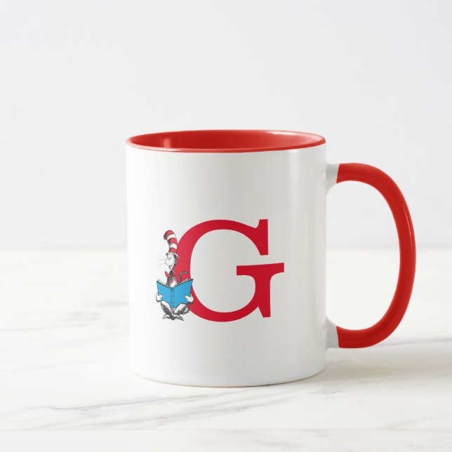 Dr. Seuss Cat in the Hat - Reading Monogram G Mug (Right)