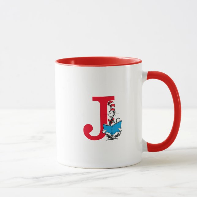 Dr. Seuss Cat in the Hat - Reading Monogram J Mug (Right)