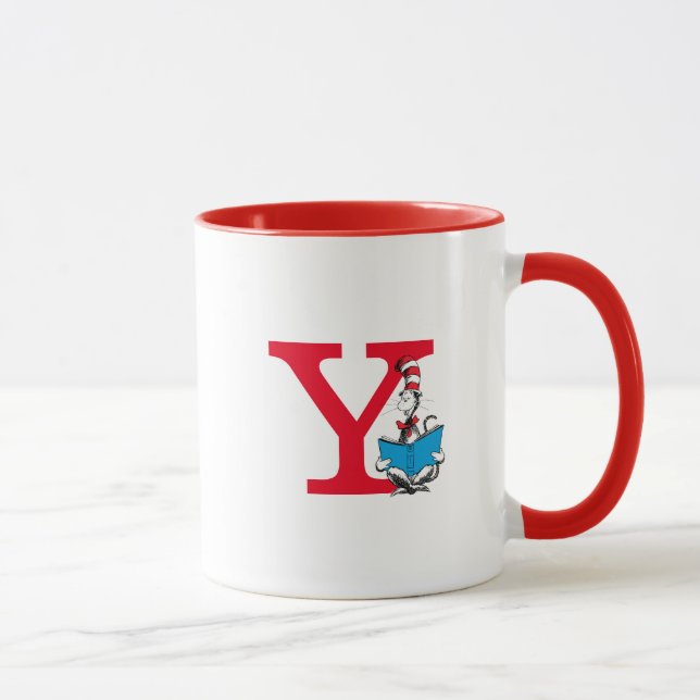 Dr. Seuss Cat in the Hat - Reading Monogram Y Mug (Right)