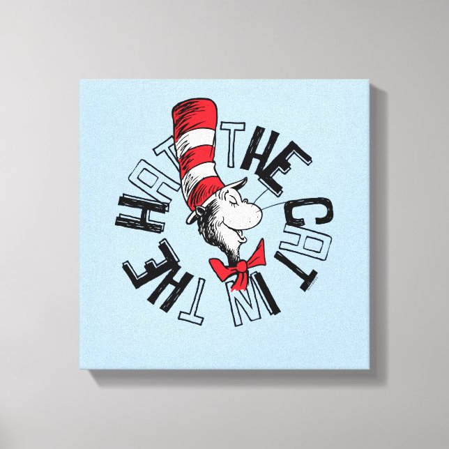 Dr. Seuss | Cat in the Hat Round Art Canvas Print (Front)