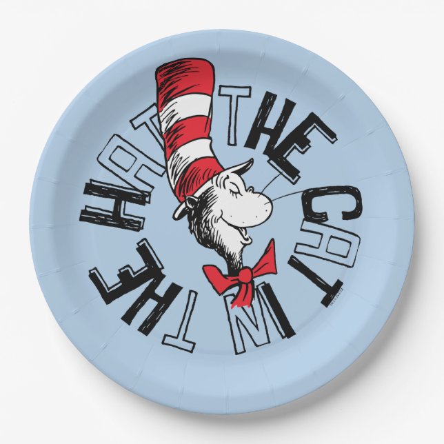Dr. Seuss | Cat in the Hat Round Art Paper Plate (Front)