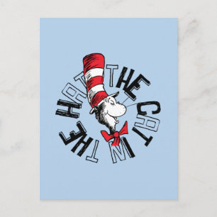 Dr. Seuss   Cat in the Hat Round Art Postcard