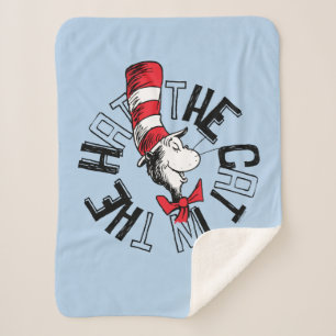 Dr. Seuss   Cat in the Hat Round Art Sherpa Blanket