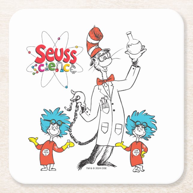 Dr. Seuss | Cat in the Hat Seuss Science Square Paper Coaster (Front)