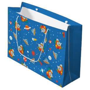 Dr. Seuss   Cat in the Hat Space Pattern Large Gift Bag