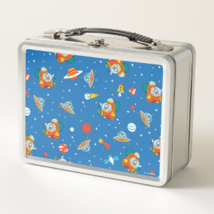 Dr. Seuss   Cat in the Hat Space Pattern Metal Lunch Box