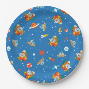 Dr. Seuss Cat in the Hat Space Pattern Paper Plate