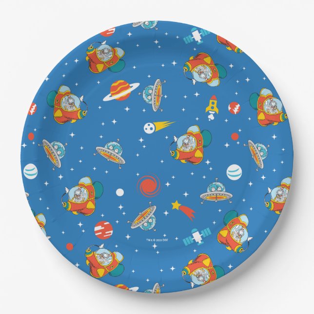Dr. Seuss | Cat in the Hat Space Pattern Paper Plate (Front)