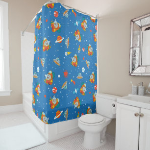 Dr. Seuss Cat in the Hat Space Pattern Shower Curtain