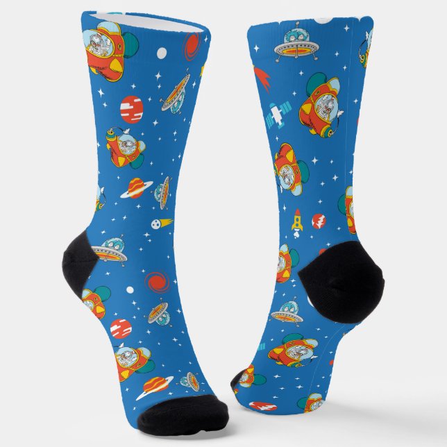 Dr. Seuss | Cat in the Hat Space Pattern Socks (Angled)