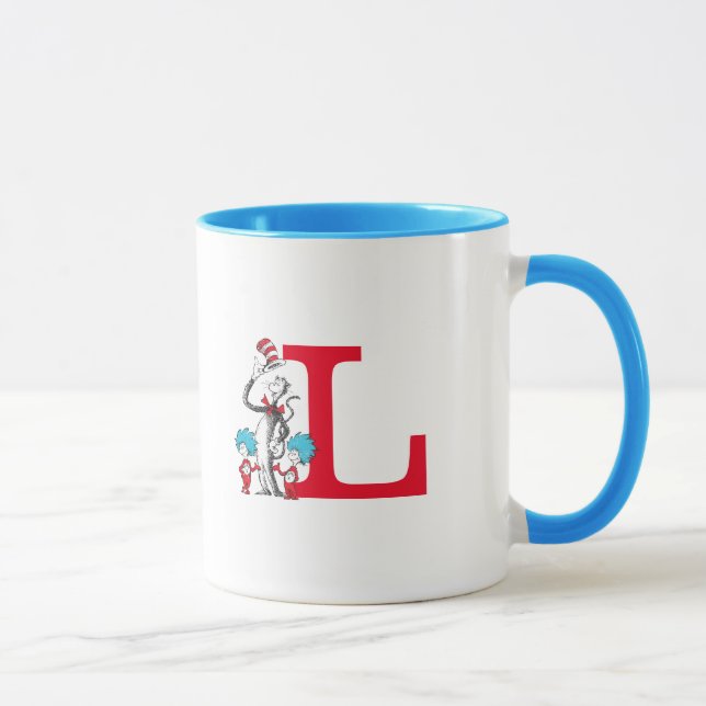 Dr. Seuss Cat in the Hat, Thing One Monogram L Mug (Right)
