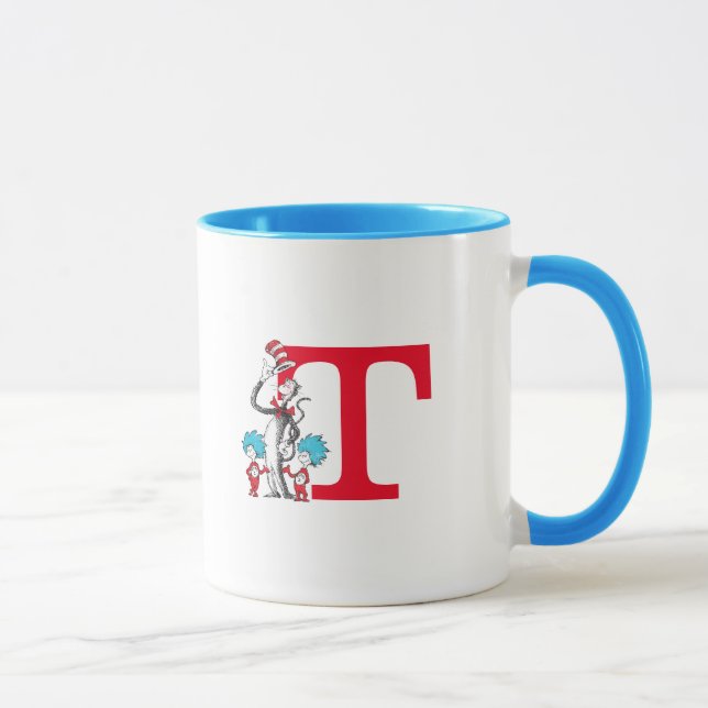 Dr. Seuss Cat in the Hat, Thing One Monogram T Mug (Right)