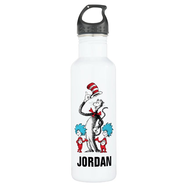 Dr. Seuss | Cat in the Hat, Thing One & Thing Two 710 Ml Water Bottle (Front)