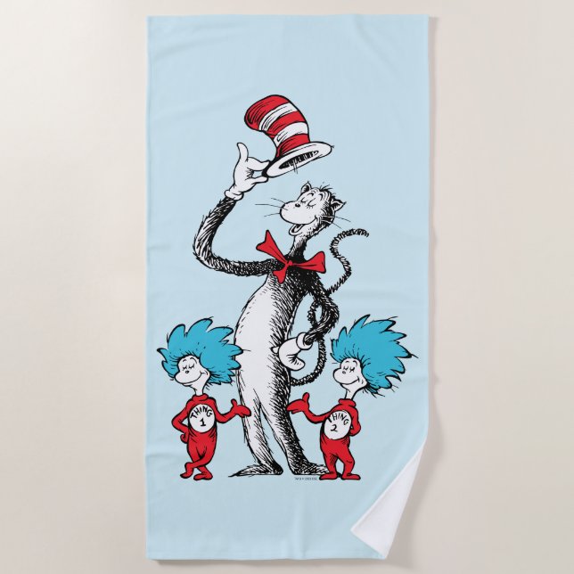 Dr. Seuss | Cat in the Hat, Thing One & Thing Two Beach Towel (Front)