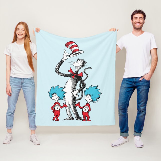 Dr. Seuss | Cat in the Hat, Thing One & Thing Two Fleece Blanket (In Situ)