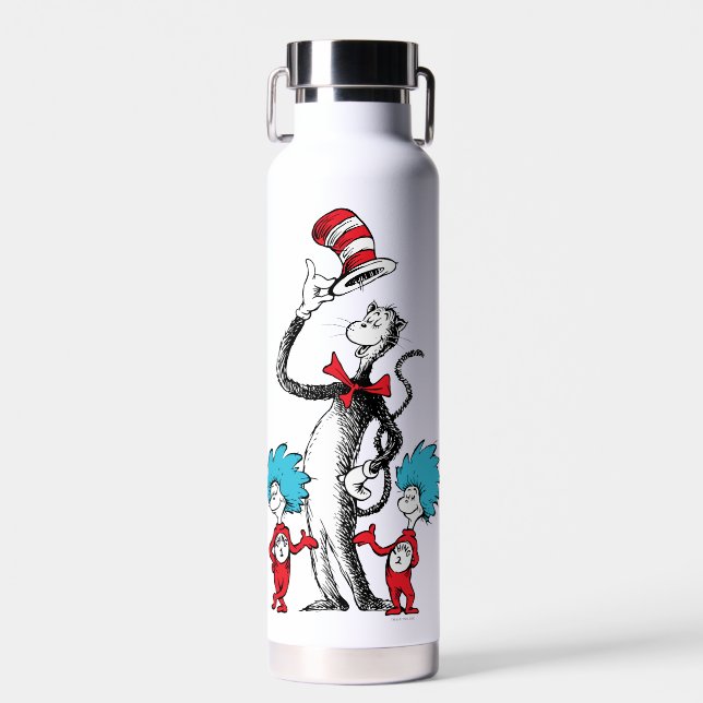 Dr. Seuss | Cat in the Hat, Thing One & Thing Two Water Bottle (Front)