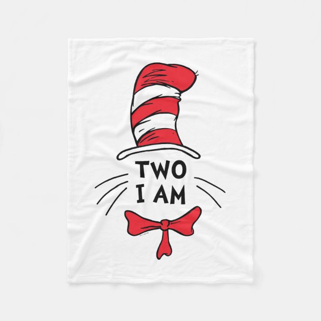 Dr. Seuss | Cat in the Hat - Two I Am Birthday Fleece Blanket (Front)