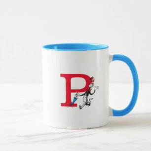 Dr. Seuss Cat in the Hat Umbrella Walk Monogram P Mug