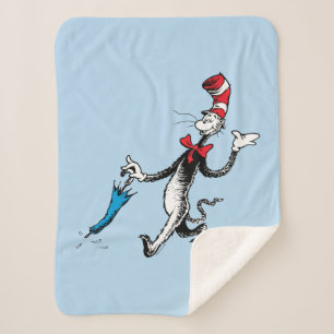 Dr. Seuss   Cat in the Hat Umbrella Walk Sherpa Blanket
