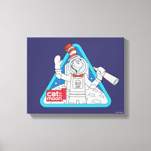 Dr. Seuss | Cat in the Moon Outer Space Graphic Canvas Print (Front)