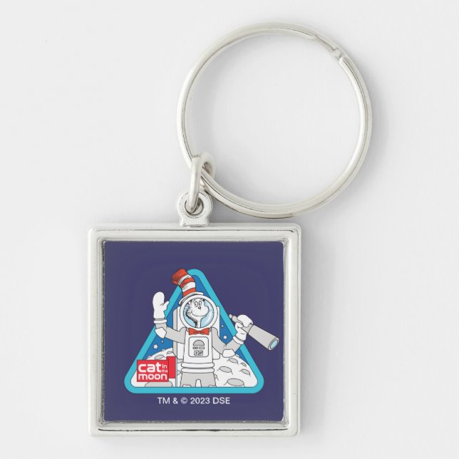 Dr. Seuss | Cat in the Moon Outer Space Graphic Key Ring (Front)