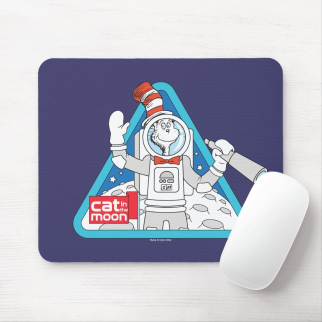 Dr. Seuss | Cat in the Moon Outer Space Graphic Mouse Mat (With Mouse)