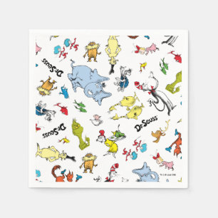 Dr. Seuss Character Confetti   Kids Birthday Napkin