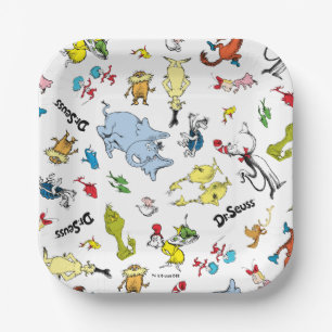 Dr. Seuss Character Confetti   Kids Birthday Paper Plate