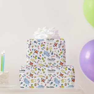 Dr. Seuss Character Confetti   Kids Birthday Wrapping Paper