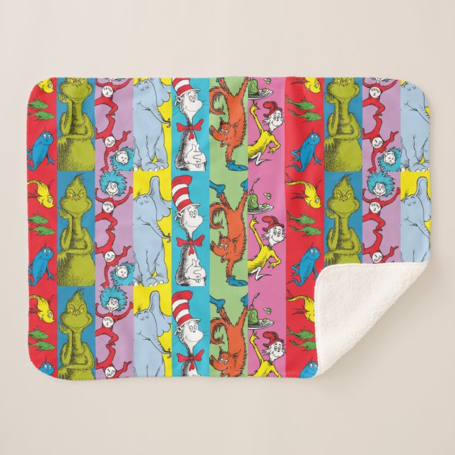Dr. Seuss | Character Slice Sherpa Blanket (Front (Horizontal))