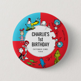 Dr. Seuss - Characters   Kids Birthday 6 Cm Round Badge