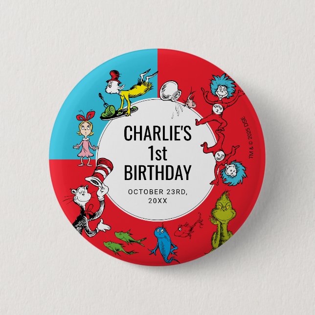 Dr. Seuss - Characters | Kids Birthday 6 Cm Round Badge (Front)
