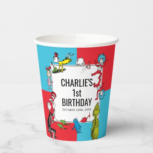 Dr. Seuss - Characters | Kids Birthday Paper Cups (Left)