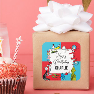 Dr. Seuss - Characters Kids Birthday Square Sticker