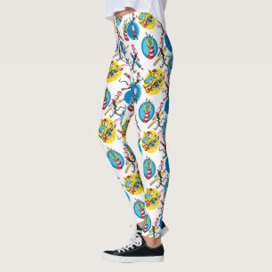 Dr. Seuss   Characters With Pencils Pattern Leggings
