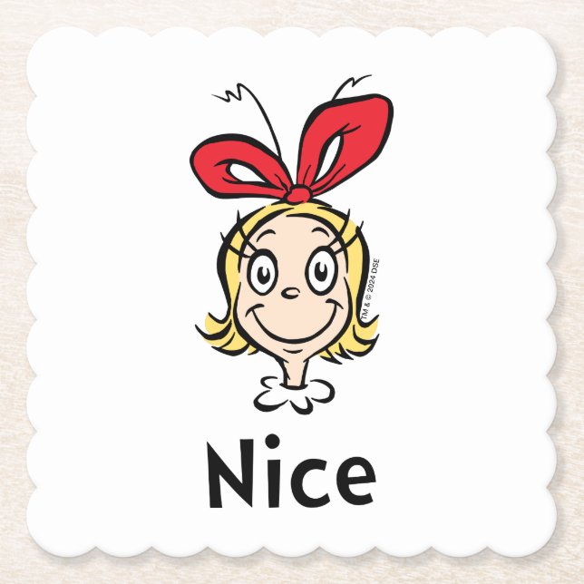 Dr. Seuss | Cindy-Lou Who is Nice Paper Coaster (Front)