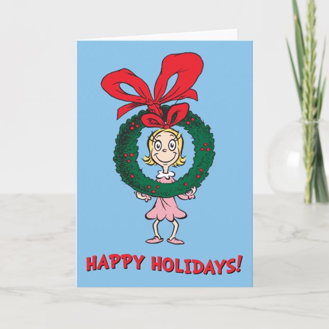 Dr. Seuss | Cindy-Lou Who - Wreath Holiday Card (Front)