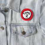Dr. Seuss | Custom Thing One Thing Two 6 Cm Round Badge<br><div class="desc">Personalize this iconic Thing One Thing Two shirt with your age!</div>