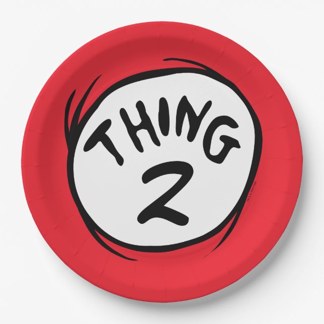 Dr. Seuss | Custom Thing One Thing Two Paper Plate (Front)