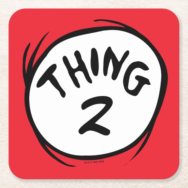 Dr. Seuss | Custom Thing One Thing Two Square Paper Coaster (Front)