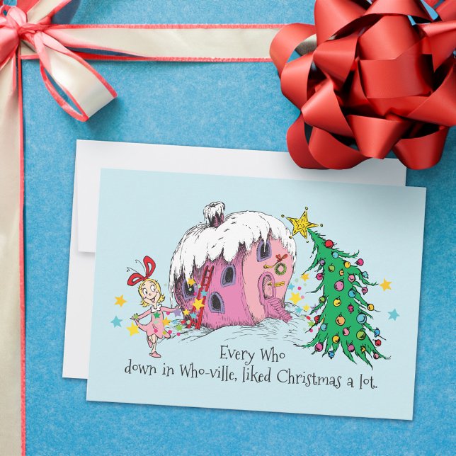 Dr. Seuss | Every Who in Who-ville, liked Christma Holiday Card (Card on table)