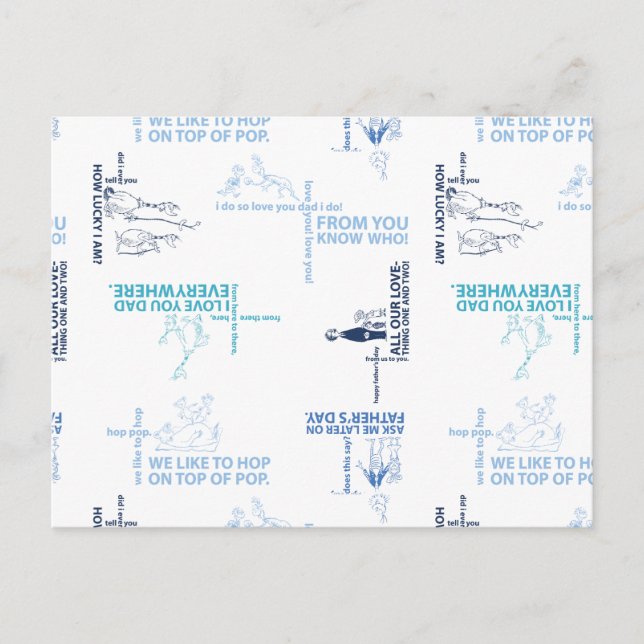 Dr. Seuss | Father's Day Quote Pattern Postcard (Front)