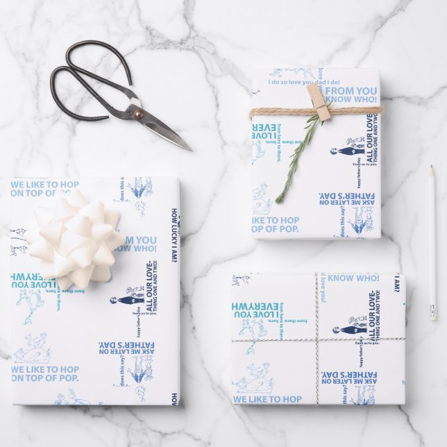 Dr. Seuss | Father's Day Quote Pattern Wrapping Paper Sheet (Front)
