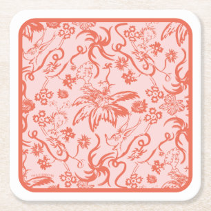 Dr. Seuss   Floral Mother's Day Pattern Square Paper Coaster