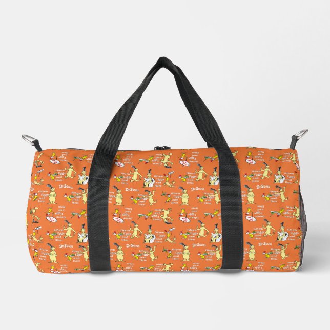 Dr. Seuss Green Eggs and Ham Character Pattern Duffle Bag (Front)