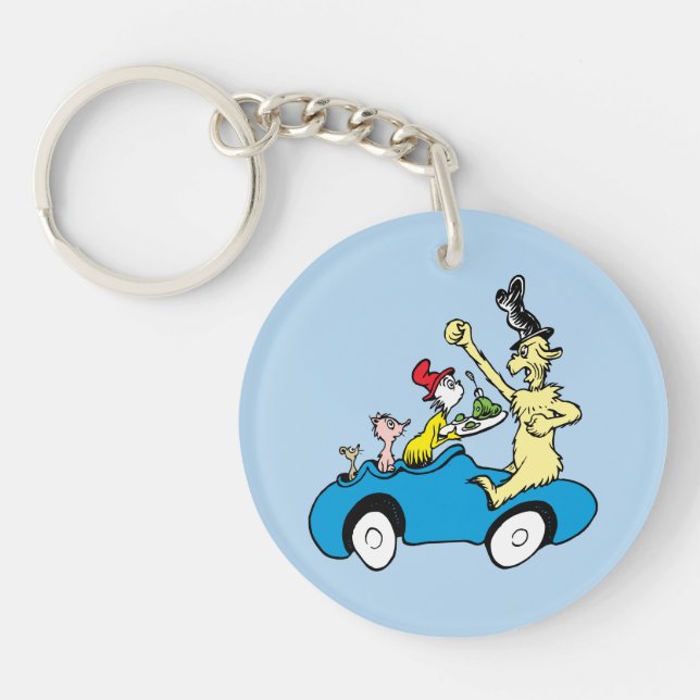 Dr. Seuss Green Eggs and Ham Characters in Car Key Ring (Front)