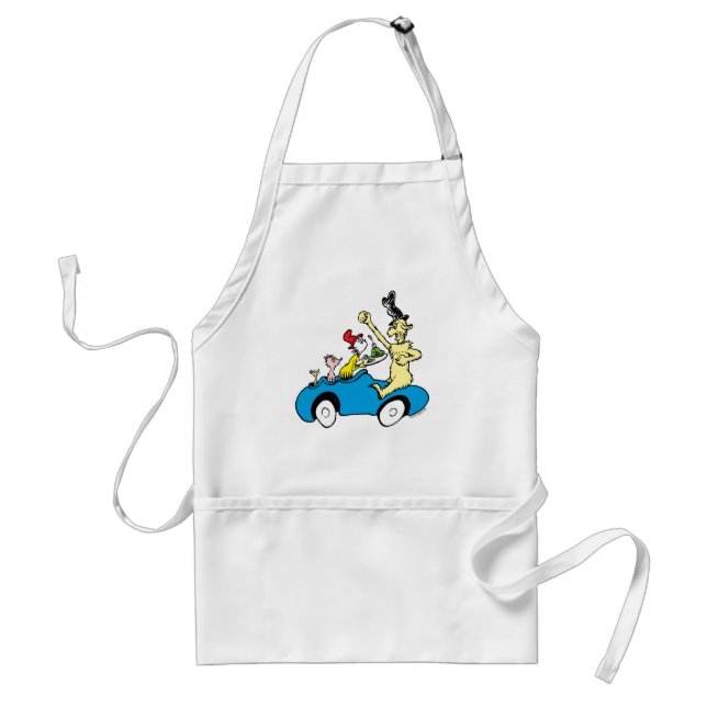 Dr. Seuss Green Eggs and Ham Characters in Car Standard Apron (Front)