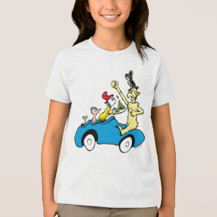 Dr. Seuss Green Eggs and Ham Characters in Car Tri-Blend Shirt